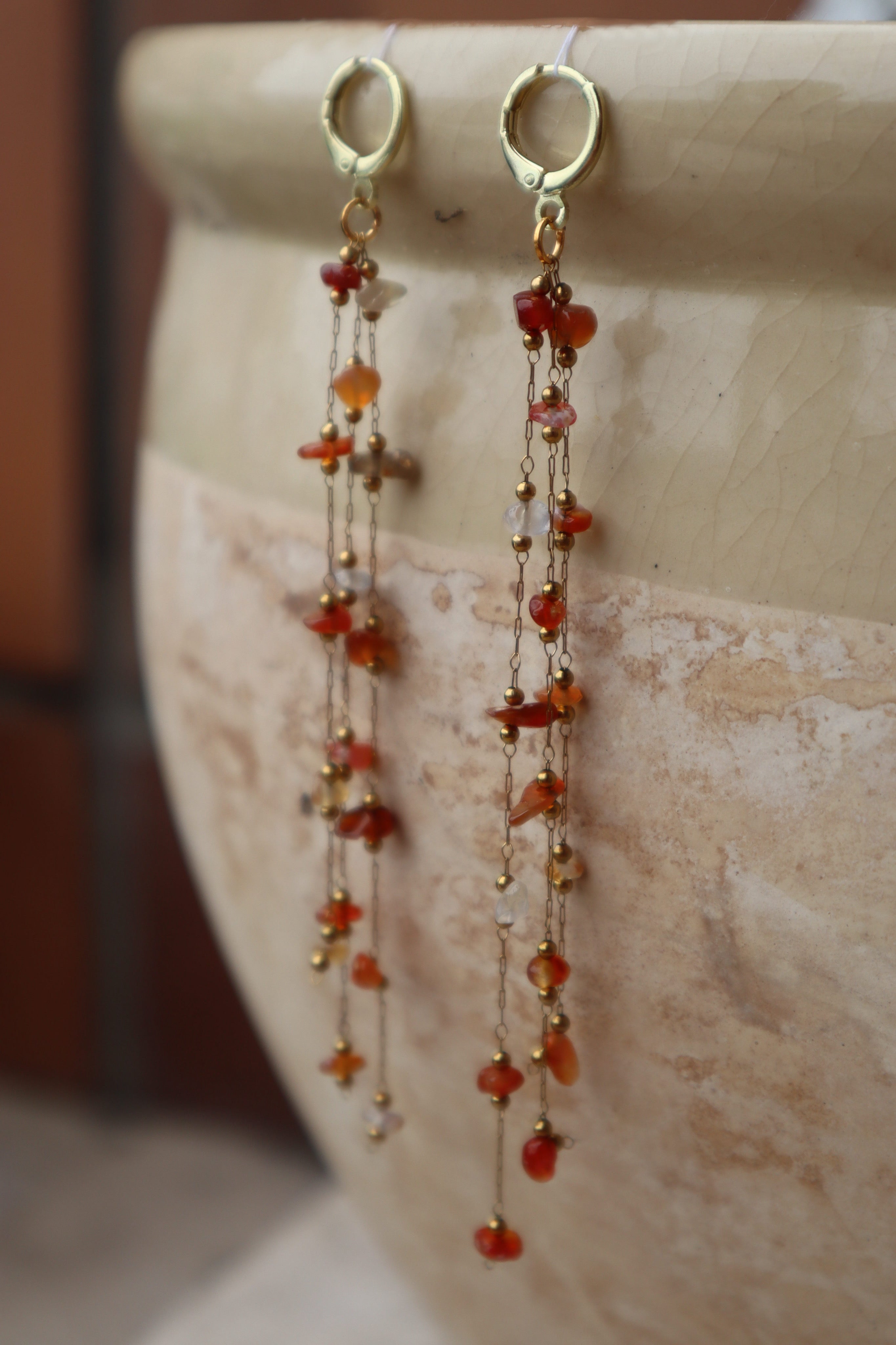 Pendientes Piedras Coral