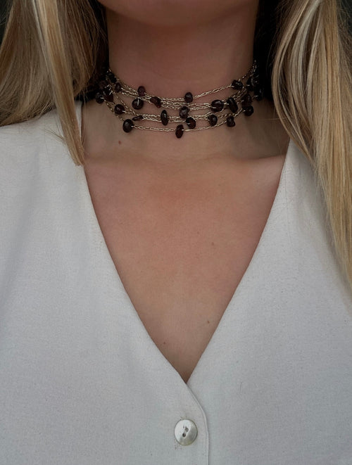 Choker Piedras Marrón