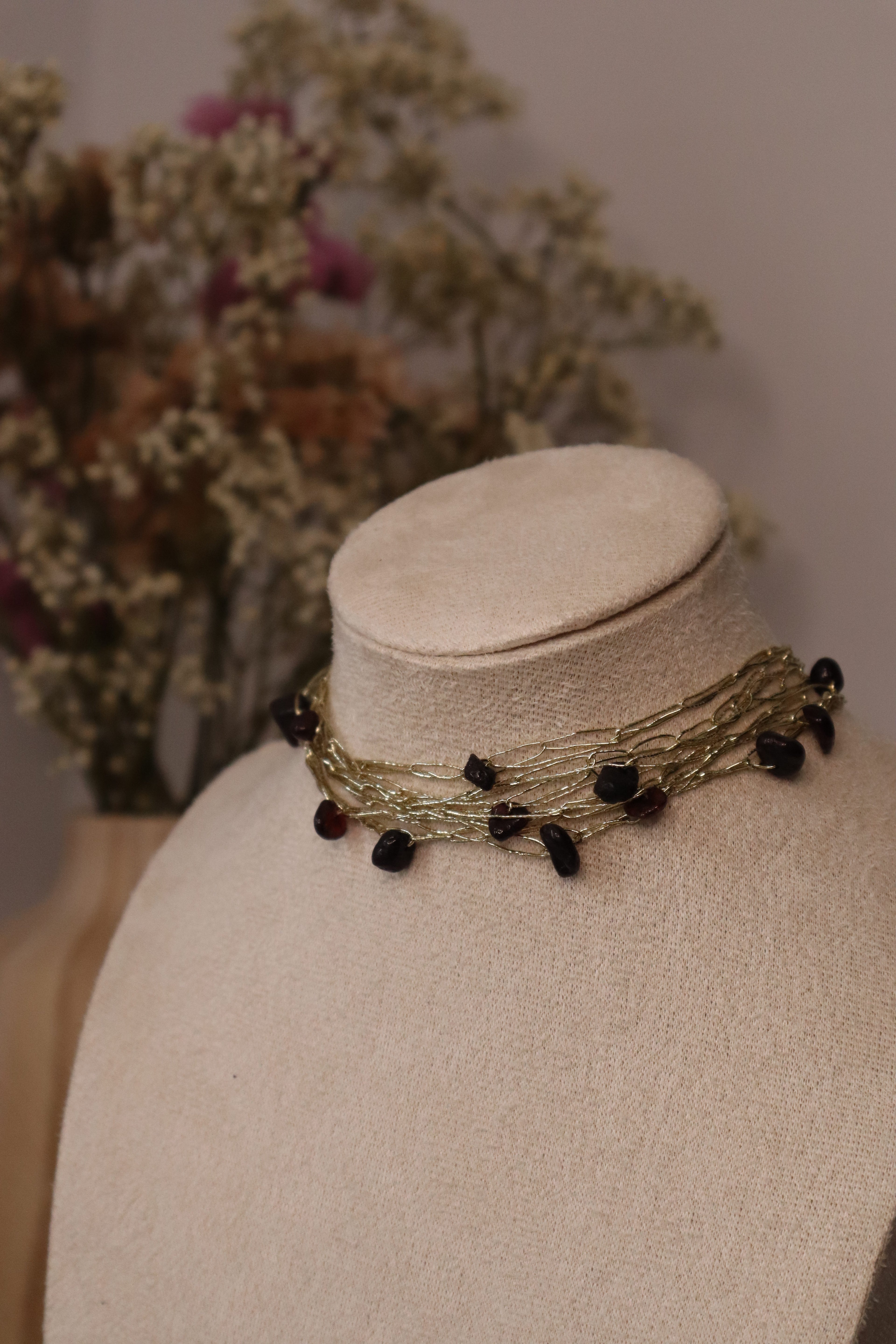 Choker Piedras Marrón